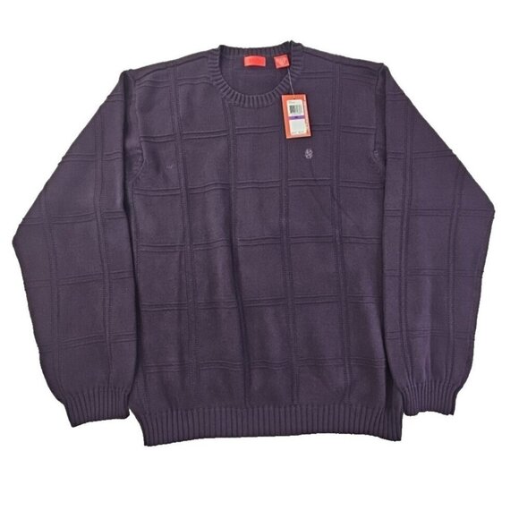 Izod Luxury Sport Blackberry Purple Chunky Cable Knit Sweater Men's XXL NWT NEW - Picture 1 of 16